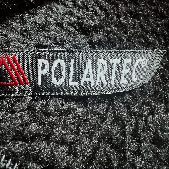Cabela's Polartec Black High Pile Sherpa Fleece Teddy Full Zip Jacket Coat SZ L - Picture 10 of 15